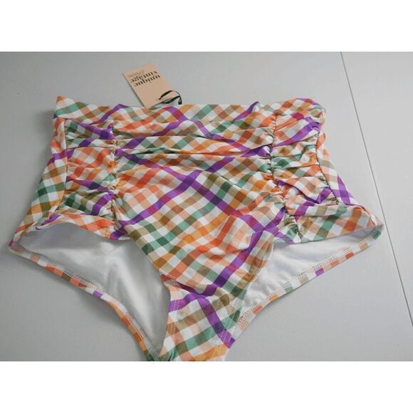 Unique vintage Pastel madras Gingham Monroe Swim Bottom 1X - Picture 3 of 6